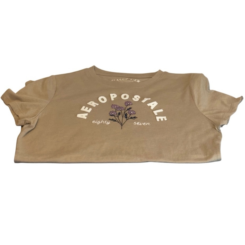 Aeropostale | classic crewTop| with Purple floral Graphic